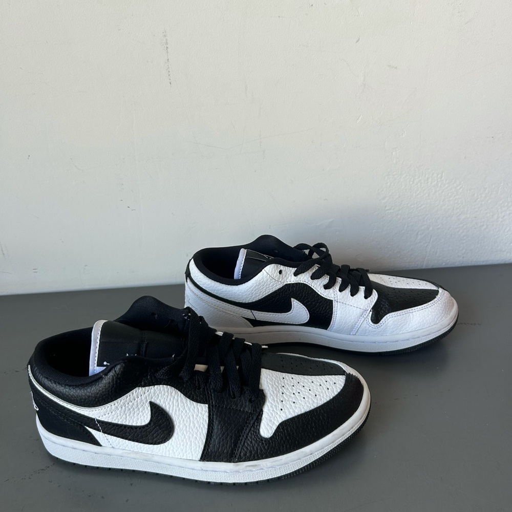 Nike Jordan 1 lows half white half black size 7.5 sneakers